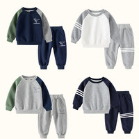 Ensemble de vêtements de printemps et d'automne pour enfants, patchwork de documents pour enfants, survêtement décontracté pour garçons, tenues pour enfants, pantalons en Y, nouveau, 2 pièces 1